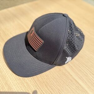Black Cap with Red Stripe Logo